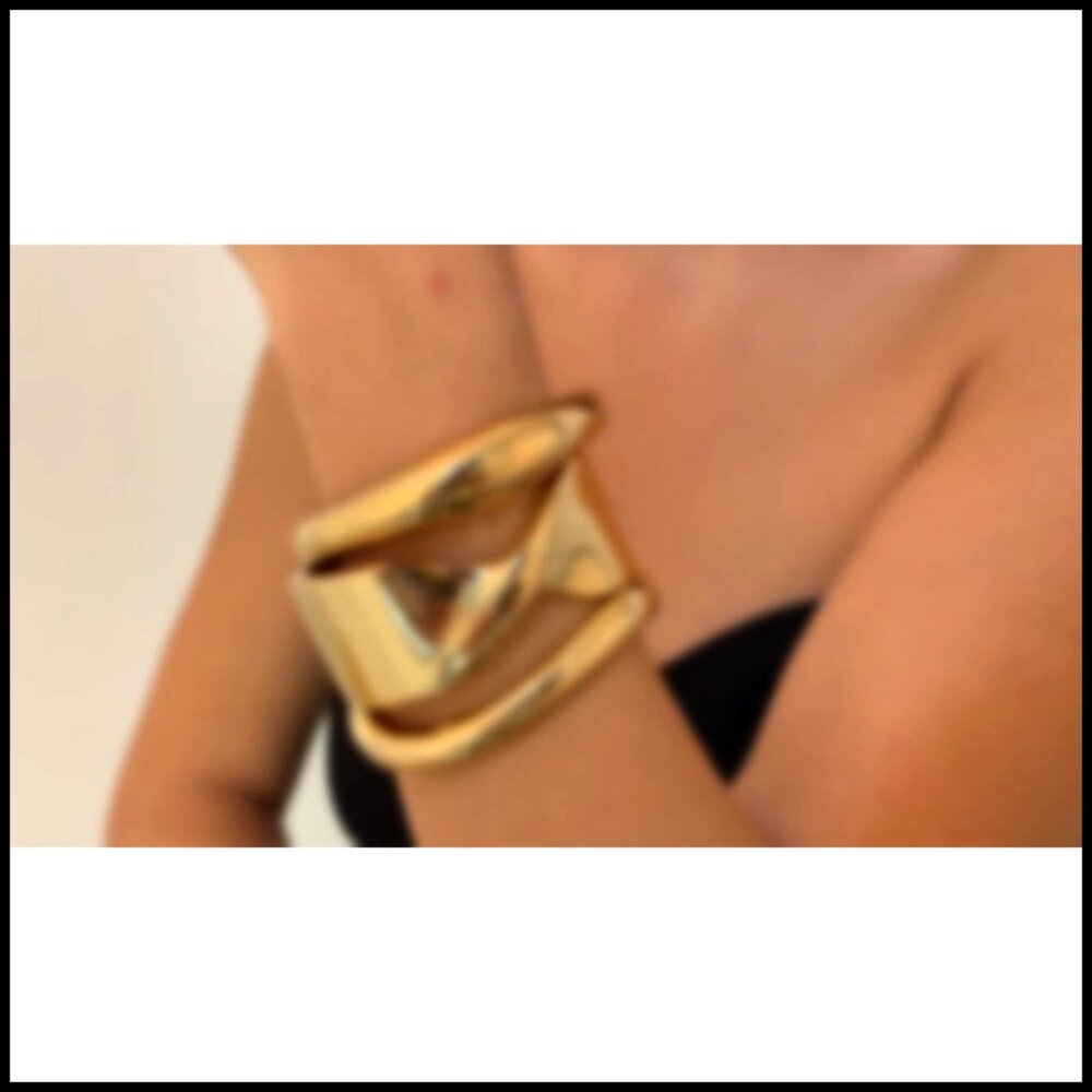 Chunky Hinged Cuff Bangle Bracelets Minimalist St… - image 7